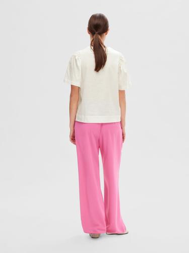 SLFPENELOPE 2/4 RUFFLE TEE NOOS XS Normal geschnitten - Snow White