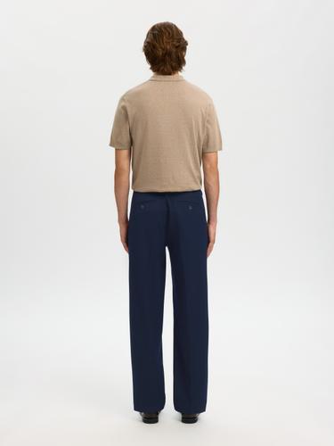 SLH220-LOOSE FINN FLEX PANTS NOOS L Locker geschnitten - Navy Blazer