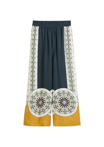 Print-Hose wide 34 Wide Fit - Multi/muted Blue
