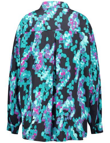 Lange Hemdbluse mit Allover-Print 54 Figurumspielend - Black Gemustert