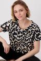T-Shirt mit Leomuster 44 - Schwarz Gemustert