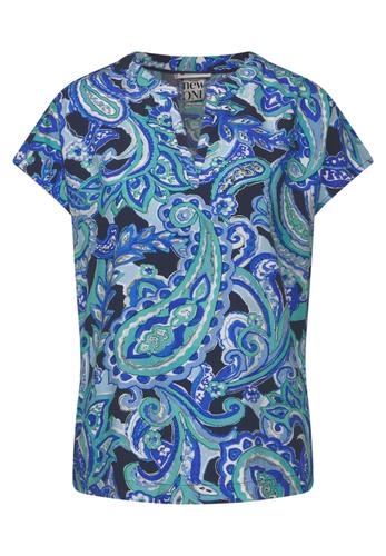Print Blusenshirt 38 - Intense Aqua