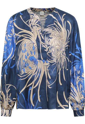 Bluse Twill Langarm 36/Langarm LOOSE FIT - Azurblau
