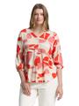 Plus Size - Bluse mit Muster 48 Regular Fit - Red Dots And Shapes Design