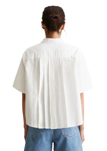 Kurzarm-Bluse relaxed M Relaxed Fit - Silky White