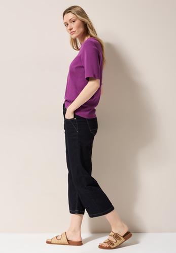 Basic Rippstruktur T-Shirt L - Anemone Pink