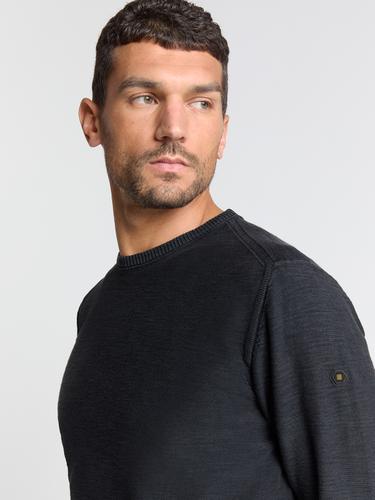 Pullover Crewneck Garment Dyed + Stone Washed M Regular Fit - Black