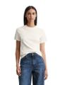 Ripp-Jersey-T-Shirt slim Weiß L