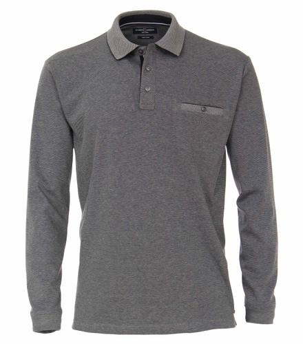 Polo-Shirt Langarm gestreift 3XL - Blau