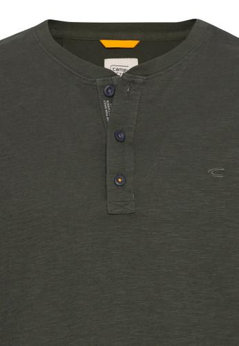 Kurzarm Henleyshirt aus reiner Baumwolle Grün 5XL