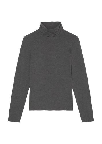 Rollkragen-Longsleeve regular XS - Deep Grey Melange