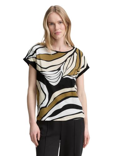T-Shirt mit Muster M Regular Fit - Deep Black