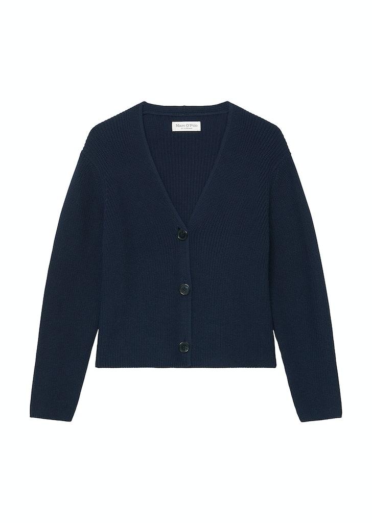 V-Neck-Cardigan relaxed Blau L