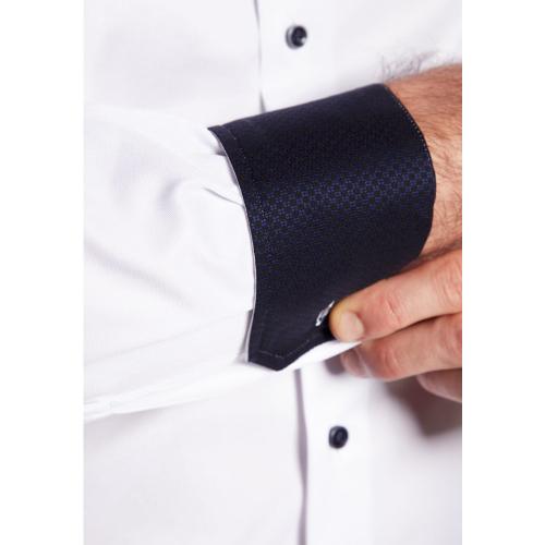 Cover Shirt Twill Langarm 41/Langarm - 65cm MODERN FIT - Weiß