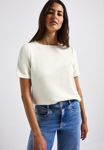 Weiches Strukturshirt Weiß 36