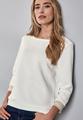Shirt mit Streifen-Bündchen 38 - Off White