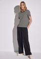 Strick-Look Streifenshirt Schwarz 38