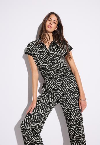 Gemusterter Jumpsuit 36/30 - Black