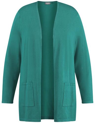 Lange Basic-Strickjacke 46 Figurumspielend - Dark Smaragd