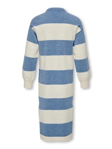 KOGIBI LS STRIPE MAXI O-NECK DRESS 158/164 Weit geschnitten - Whitecap Gray