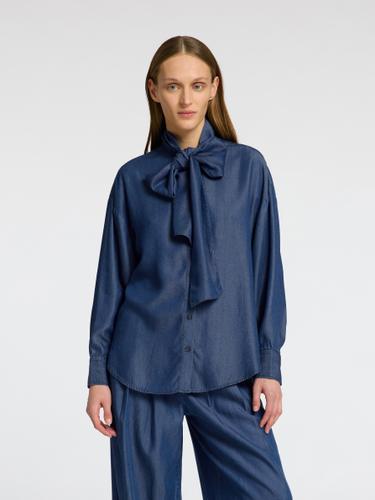 SLFJANNA LS RELAXED CHAMBRAY SHIRT B 42 Locker geschnitten - Dark Blue