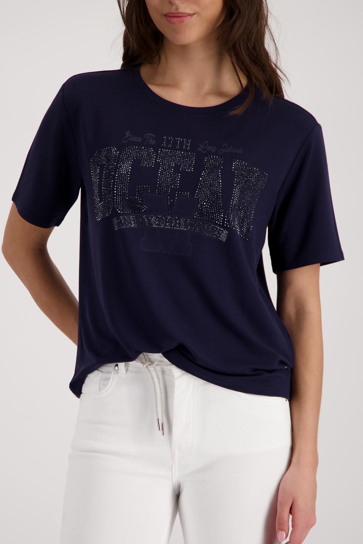 T-Shirt mit Schmuckdetails 42 - Marine