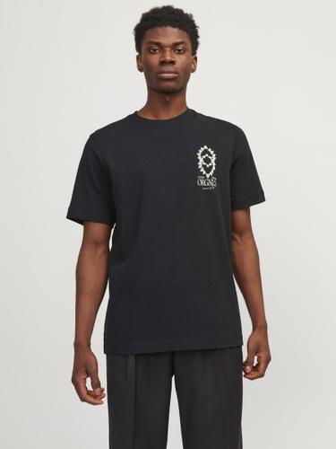 JORNOTO GRAPHIC CHEST TEE SS C.N LN M Weit geschnitten - Black