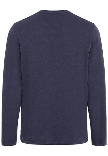 Henleyshirt aus nachhaltigem Organic Cotton Blau XL