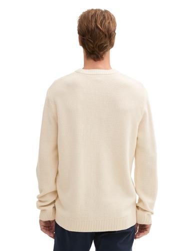 Strickpullover mit Zopfmuster XXL Regular Fit - Smooth Light Sand