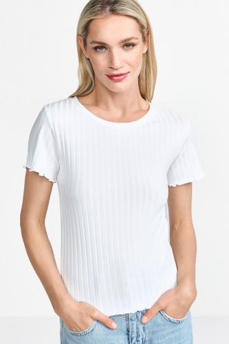 Rib T-Shirt Weiß XS