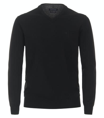 Pullover mit V-Ausschnitt uni 004430 3XL - Schwarz