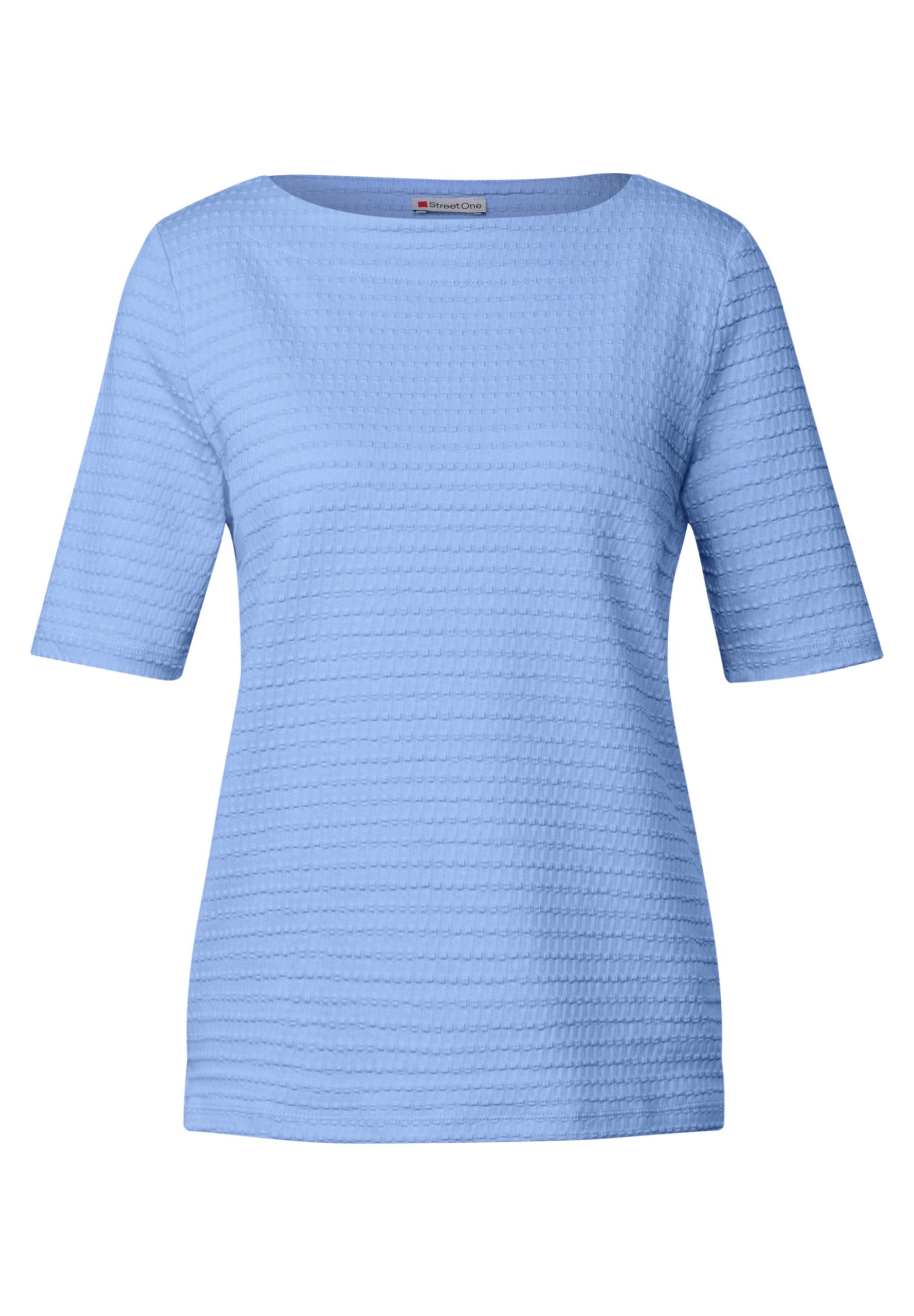 T-Shirt mit Struktur Blau 40