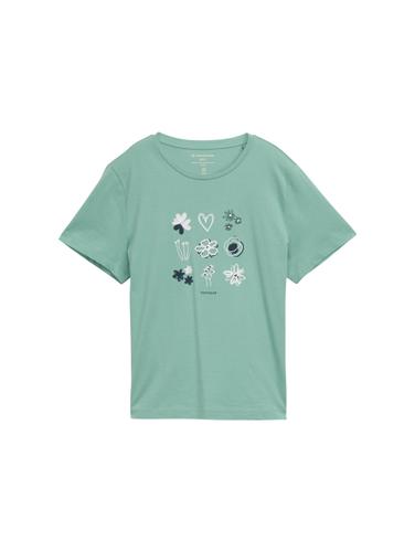 T-Shirt mit Print XL Regular Fit - Bleeched Green
