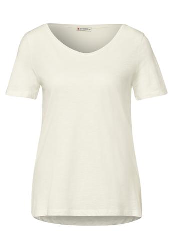 Basic T-Shirt in Unifarbe 36 - Off White