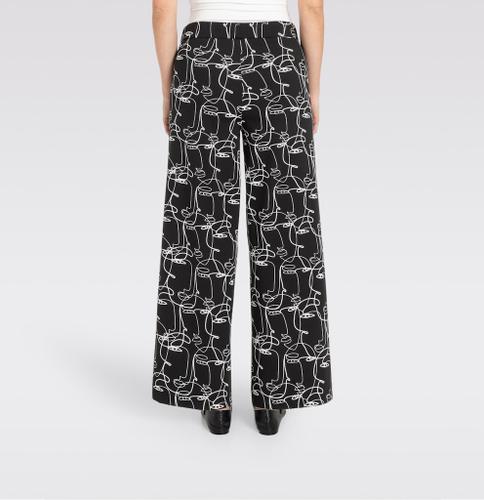 MAC JEANS - FAYE, Techno print jersey Schwarz 36/30