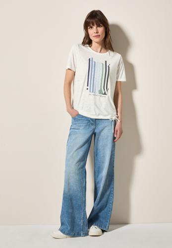 Ausbrenner-Shirt mit Wording XL - Vanilla White