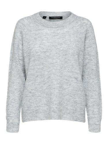 SLFLULU LS KNIT O-NECK B NOOS M Normal geschnitten - Light Grey Melange