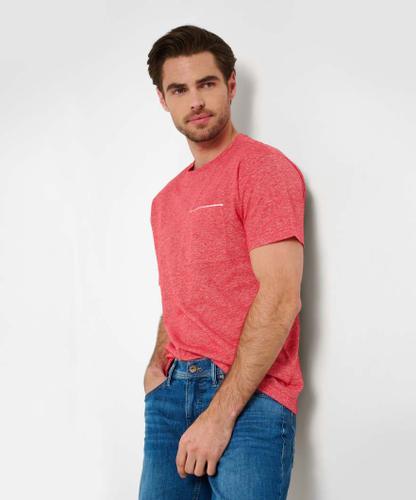 Style Timmy M Rundhalsausschnitt, Modernes T-Shirt, Rundhals, Aufgesetzte Brusttasche, Gerader Schnitt - Signal Red