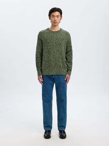 SLHTILUM LS KNIT RELAXED CREW NECK XL Locker geschnitten - Sky Captain