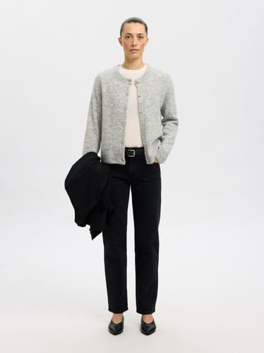 SLFLULU NEW LS KNIT CARDIGAN NOOS M Normal geschnitten - Light Grey Melange