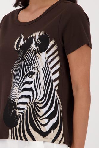 T-Shirt mit Zebra-Print 36 - Dark Chocolate