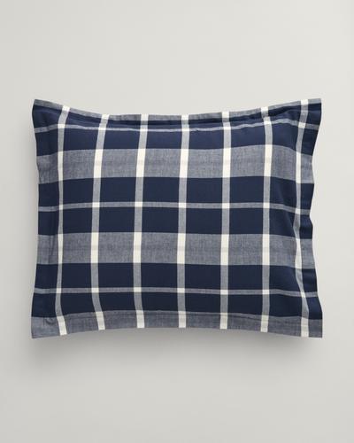 Flanell-Kopfkissenbezug mit Karomuster 40X80 - Marine
