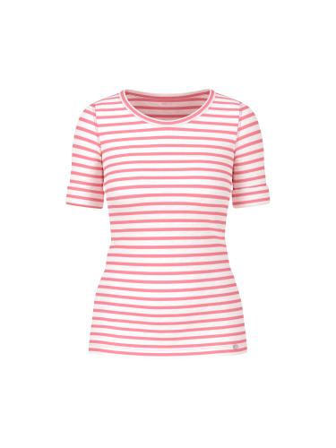 Ringel-T-Shirt aus Baumwoll-Ripp 36 - Bright Candy Pink