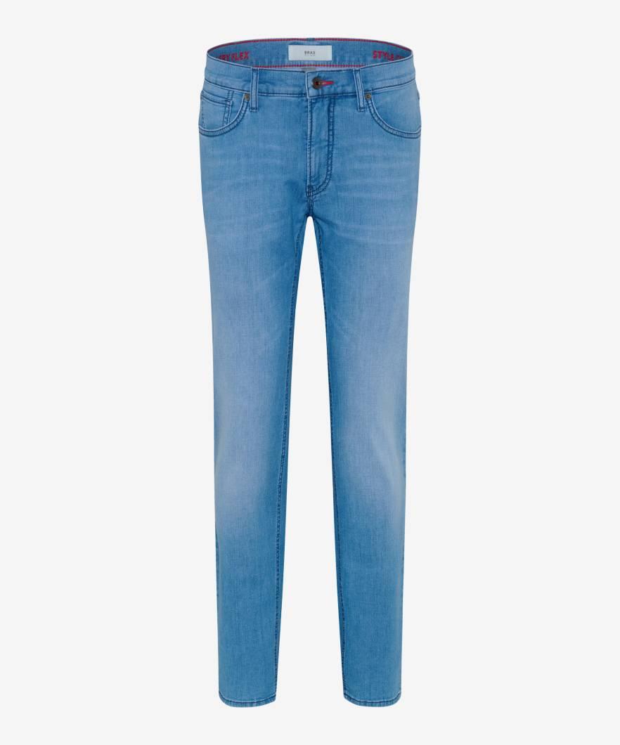 Style Chuck 36/32 Five-Pocket-Jeans, Herrenjeans, Zusätzliche Coinpocket, Einschubtaschen vorn, Aufgesetzte Gesäßtaschen, Verdeckter Reißverschluss, Modern Fit, Gerader Schnitt, Normale Leibhöhe, Normale Fußweite - Light Blue Used