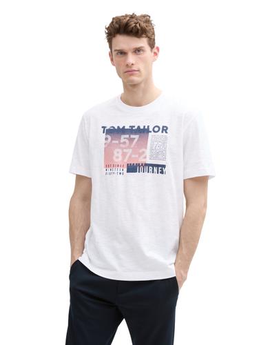 T-Shirt aus Baumwolle mit Print XXL Regular Fit - White