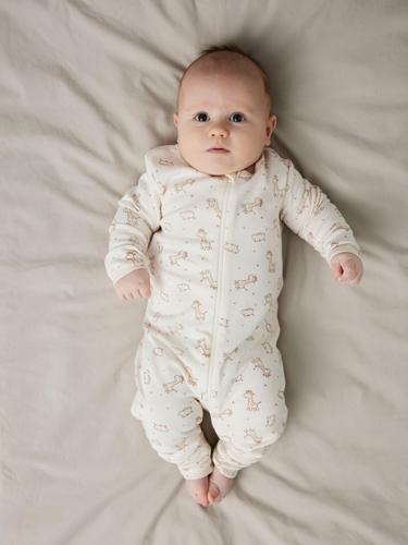 NBNNIGHTSUIT 2P ZIP FF JET GIRAFFE NOOS Weiß 62
