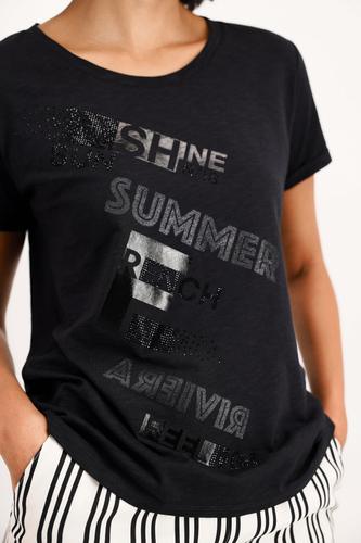 T-Shirt mit Schmuckschrift 36 - Schwarz