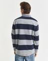 Gestreiftes Heavy Rugger mit Chambray-Kragen XXL - Grey Melange
