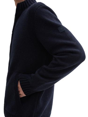 Strickjacke mit Reißverschluss XXXL Regular Fit - Knitted Navy Melange