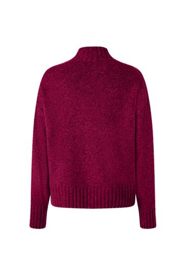 Pullover Stehkragen 1/1 Arm 46 Loose Fit - Bordeaux